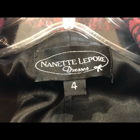 Nanette Lepore Vintage 2 Pc Shift Dress Suit Acetate/Acrylic Burgundy Sz 4 - Picture 13 of 14